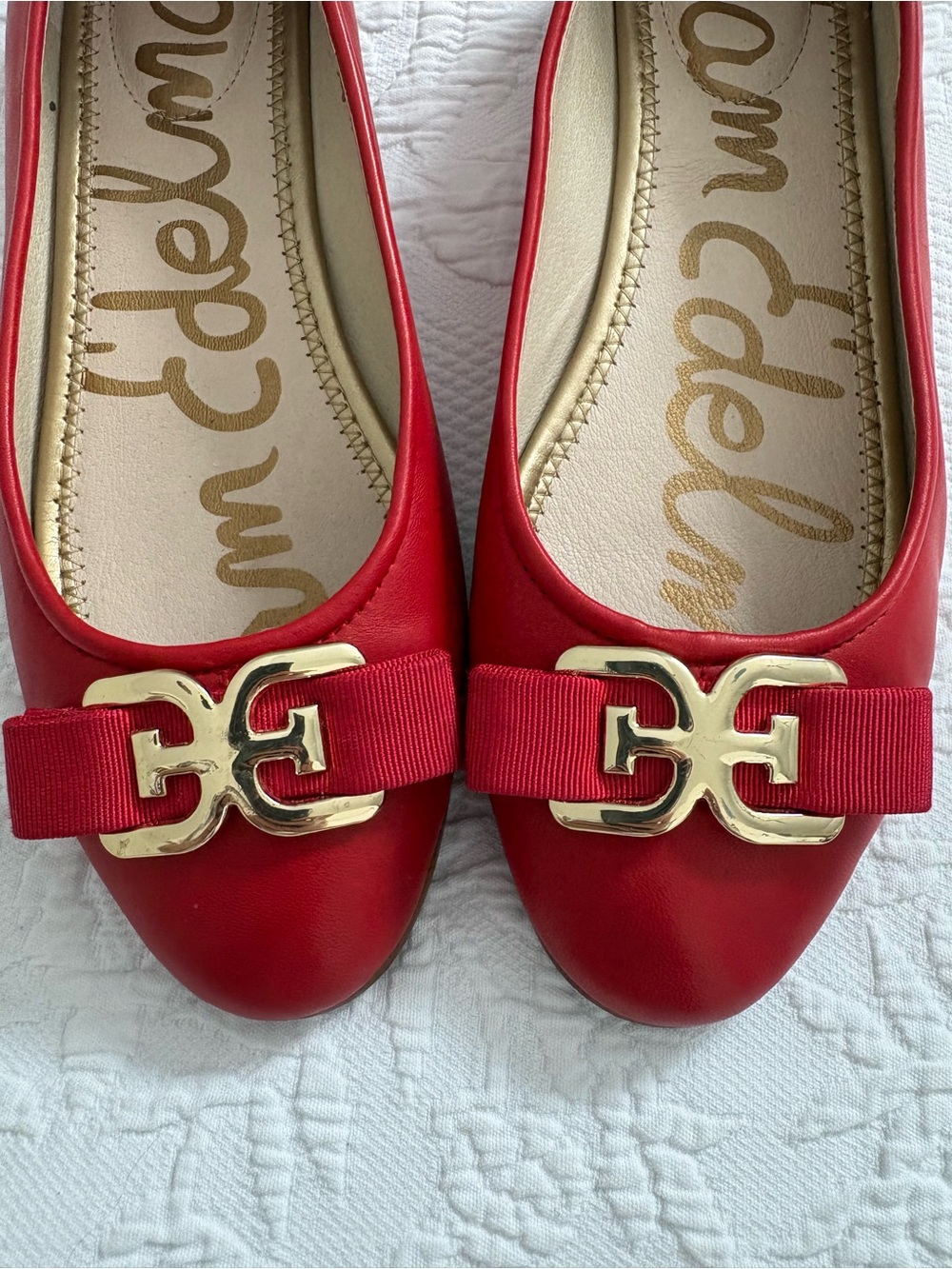 Sam Edelman Red Leather Bow Ballet Flats Classic career 8.5 - Picture 9 of 12